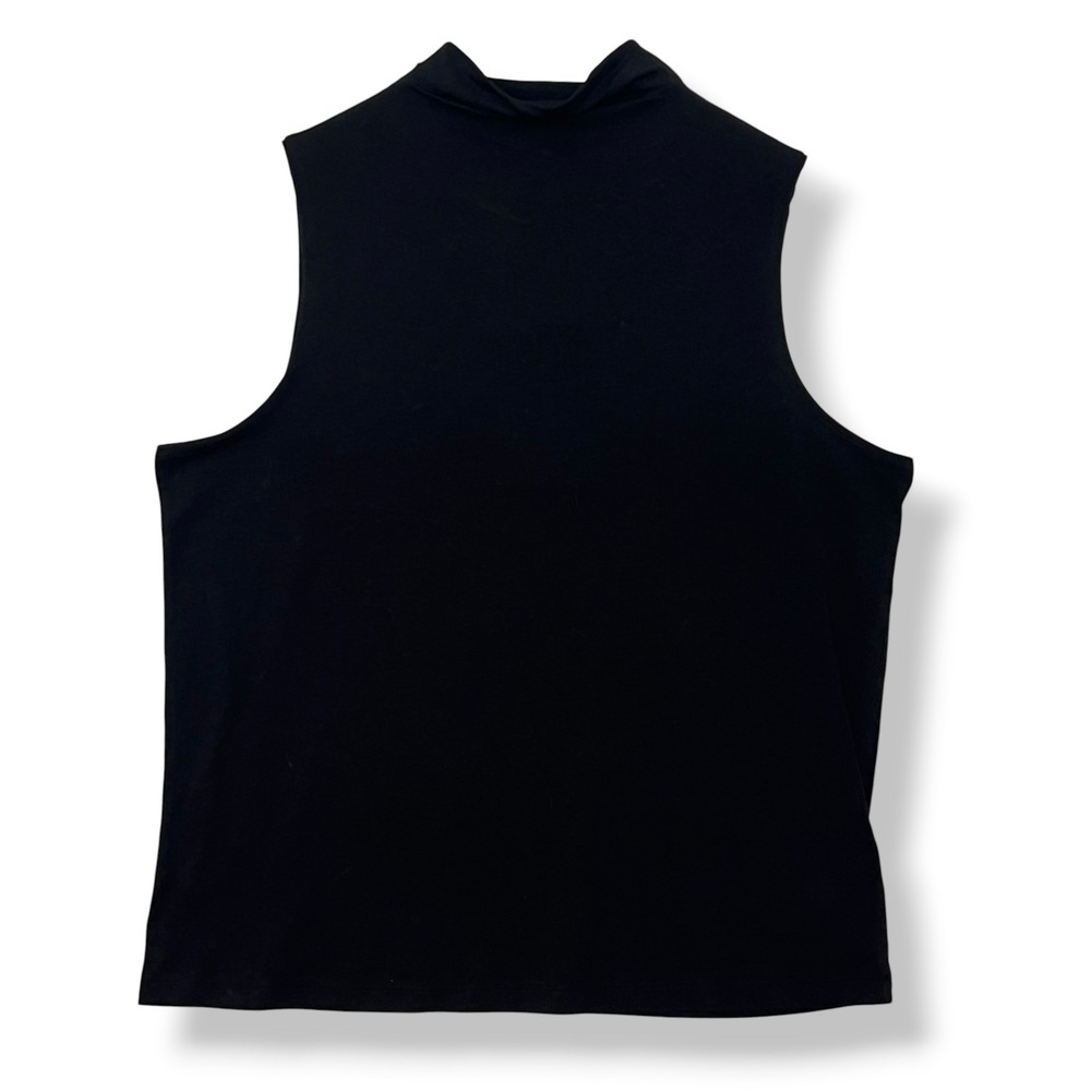 Athleta Outbound II Tank L Black NWT Mock Neck Cotton Stretch Gym Workout Active